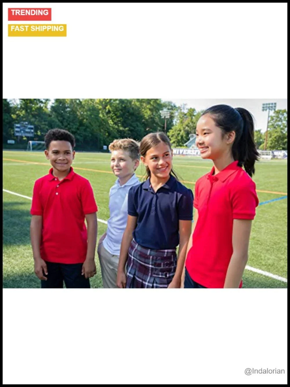 Girls 2 Pack Short Sleeve Stretch Cotton Blend Pique Polo Shirt